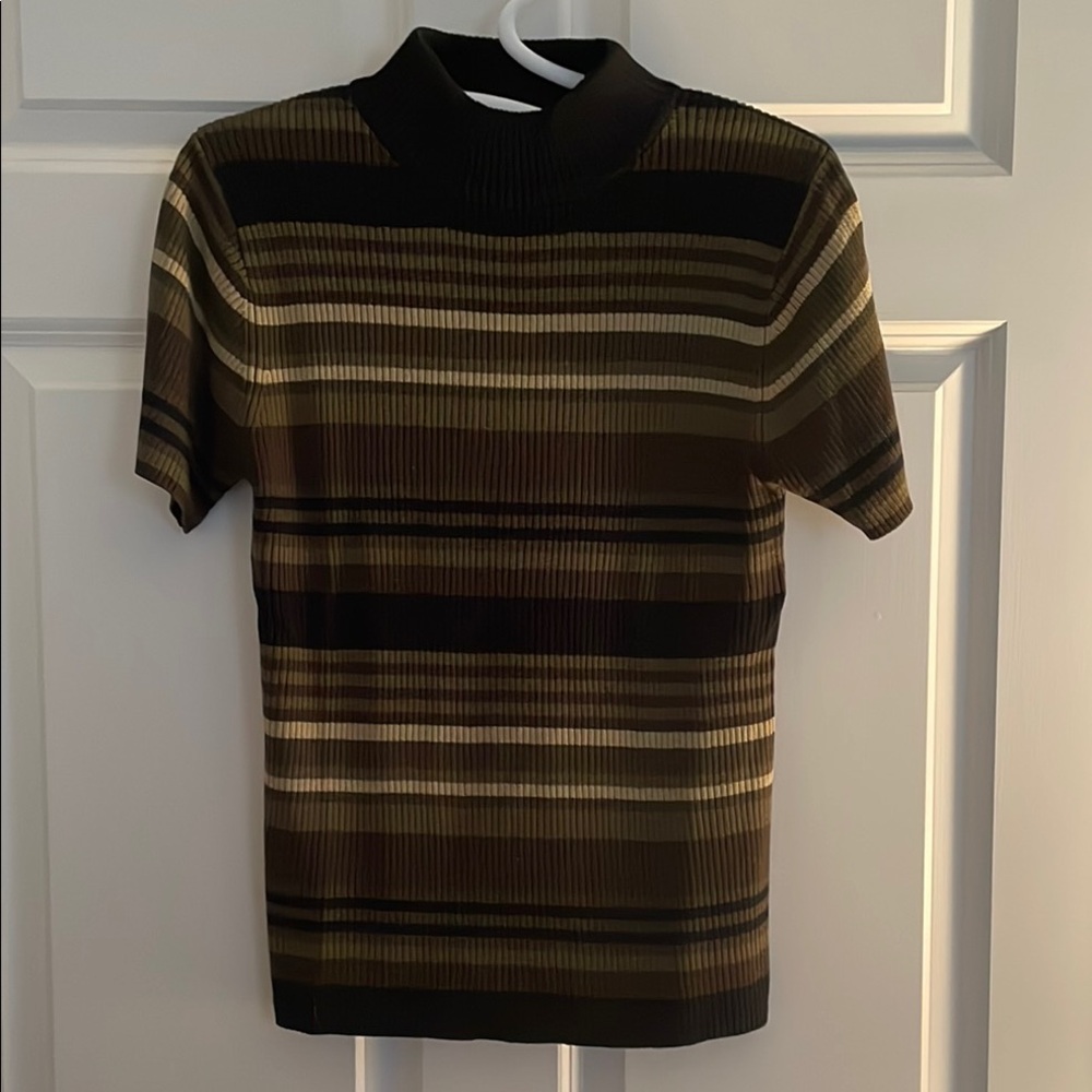 Striped Black and Brown Women's Top